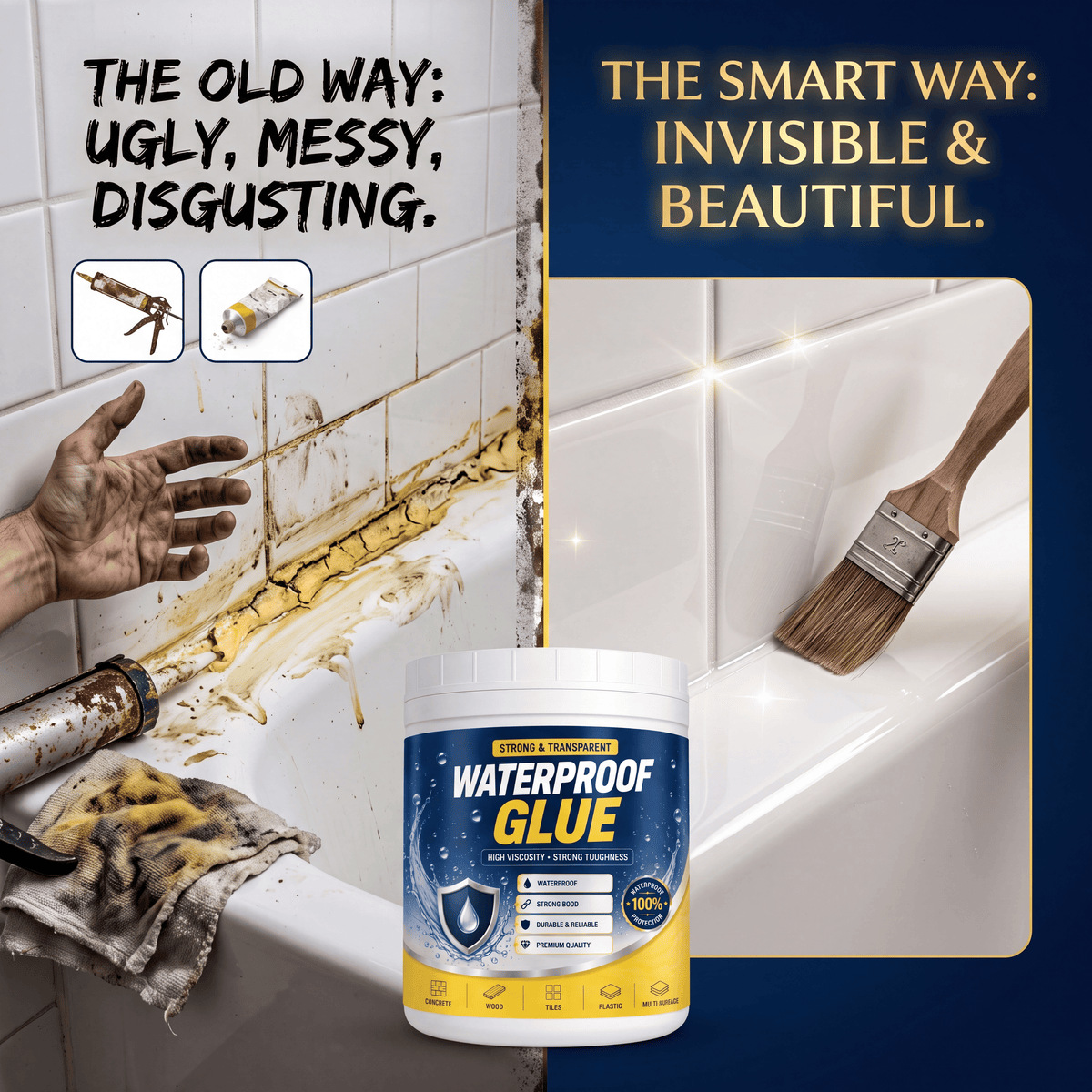 Transparent waterproof glue